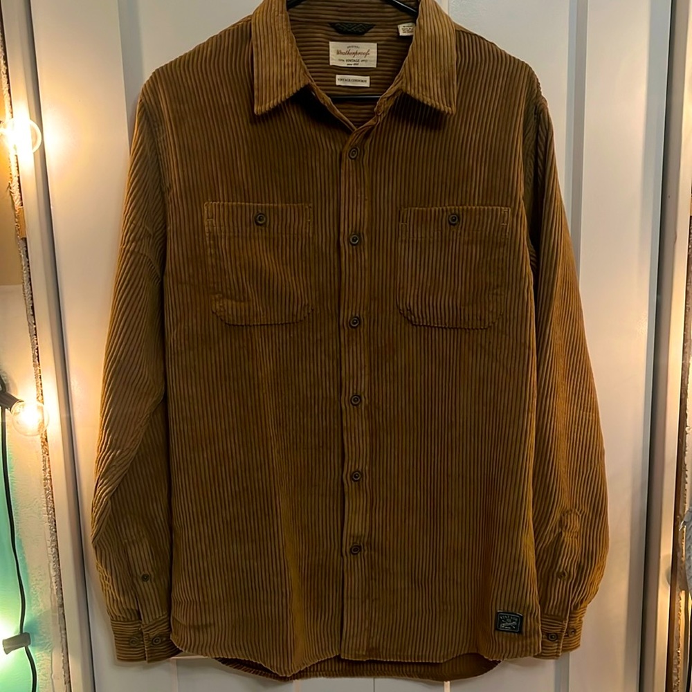Vintage Weatherproof corduroy button down long sleeve top